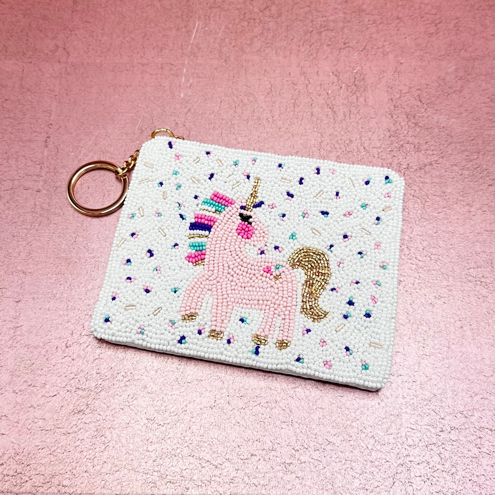 Unicorn Beaded Coin Purse