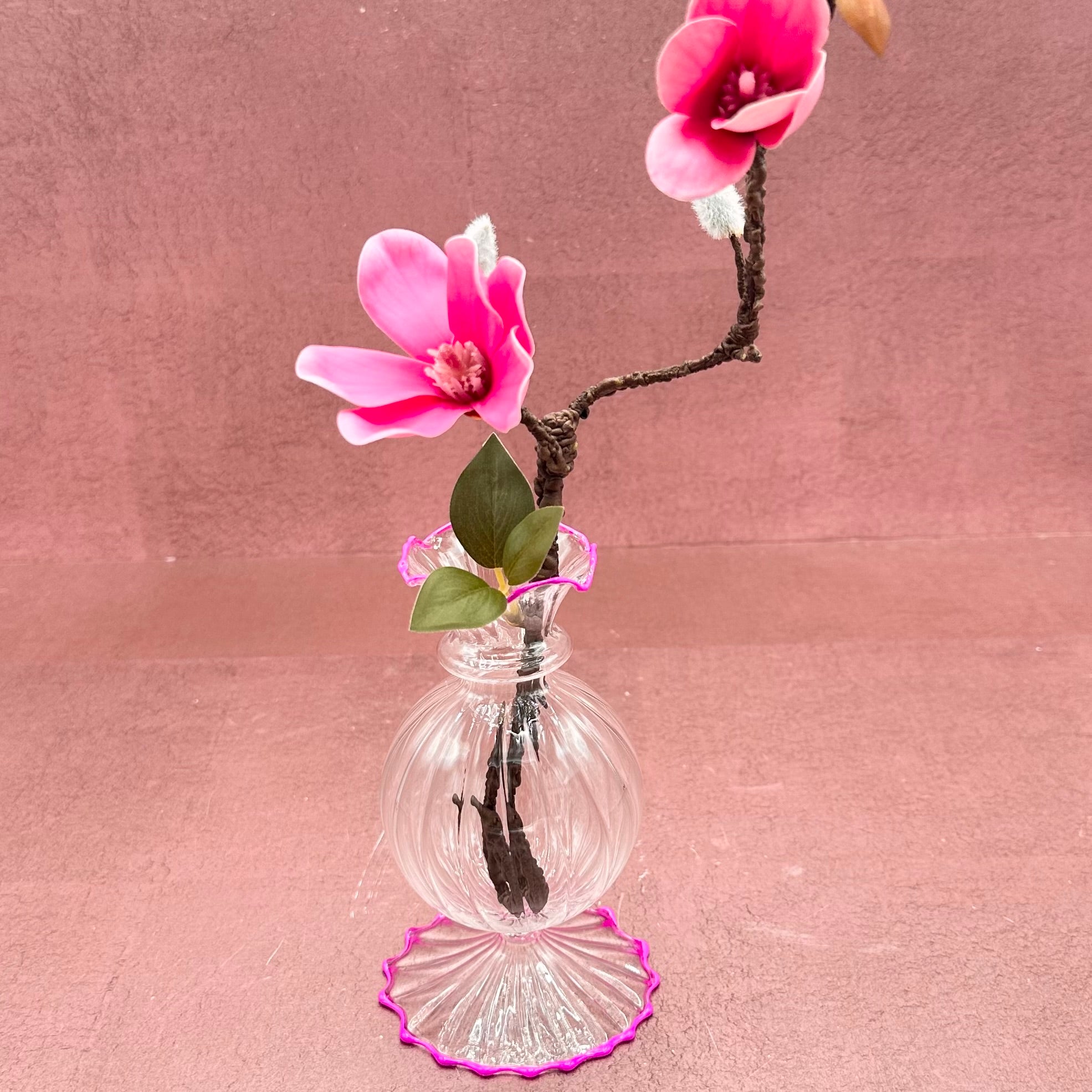 Ruffle Bud Vase Fushsia