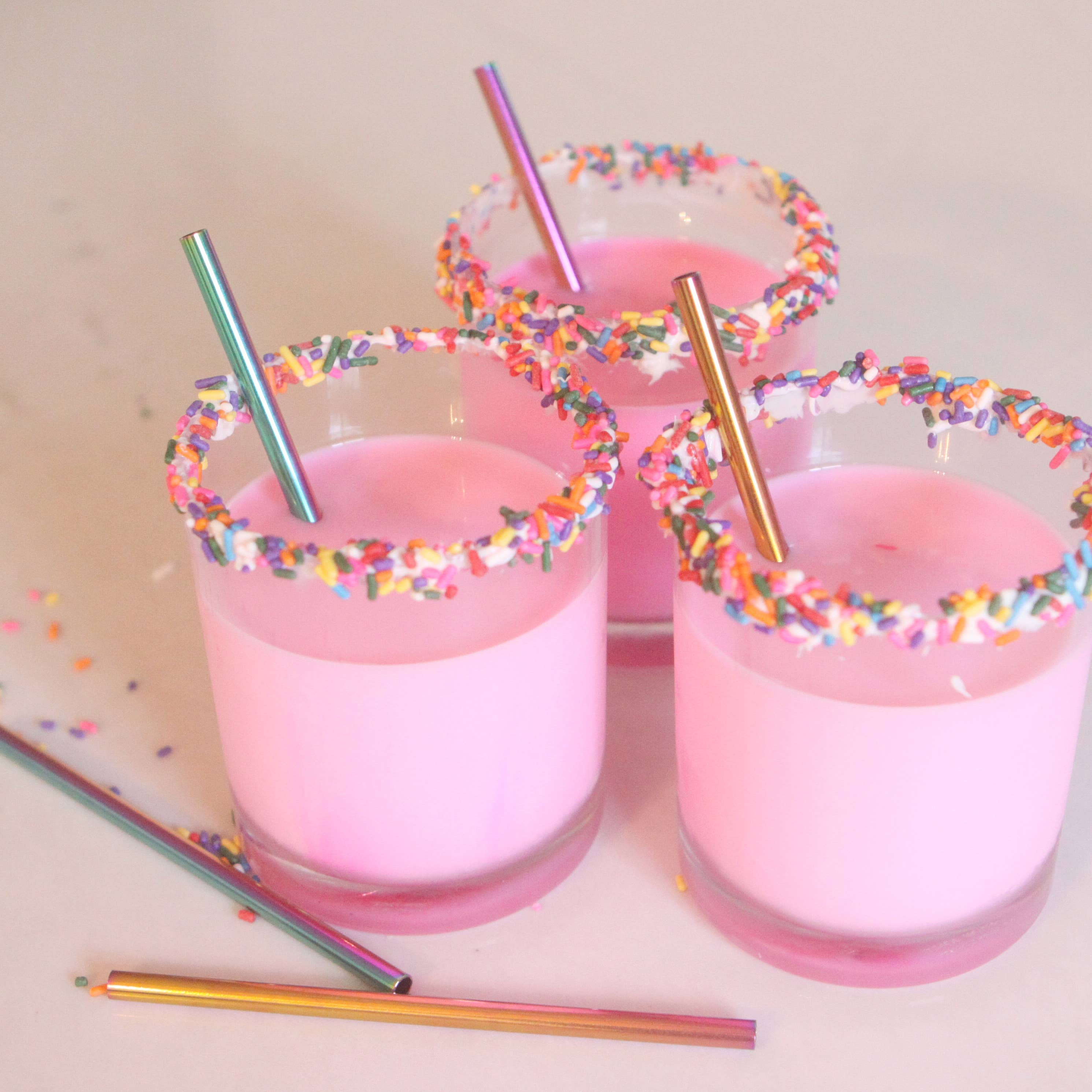 Rainbow Cocktail Metal Straw Set