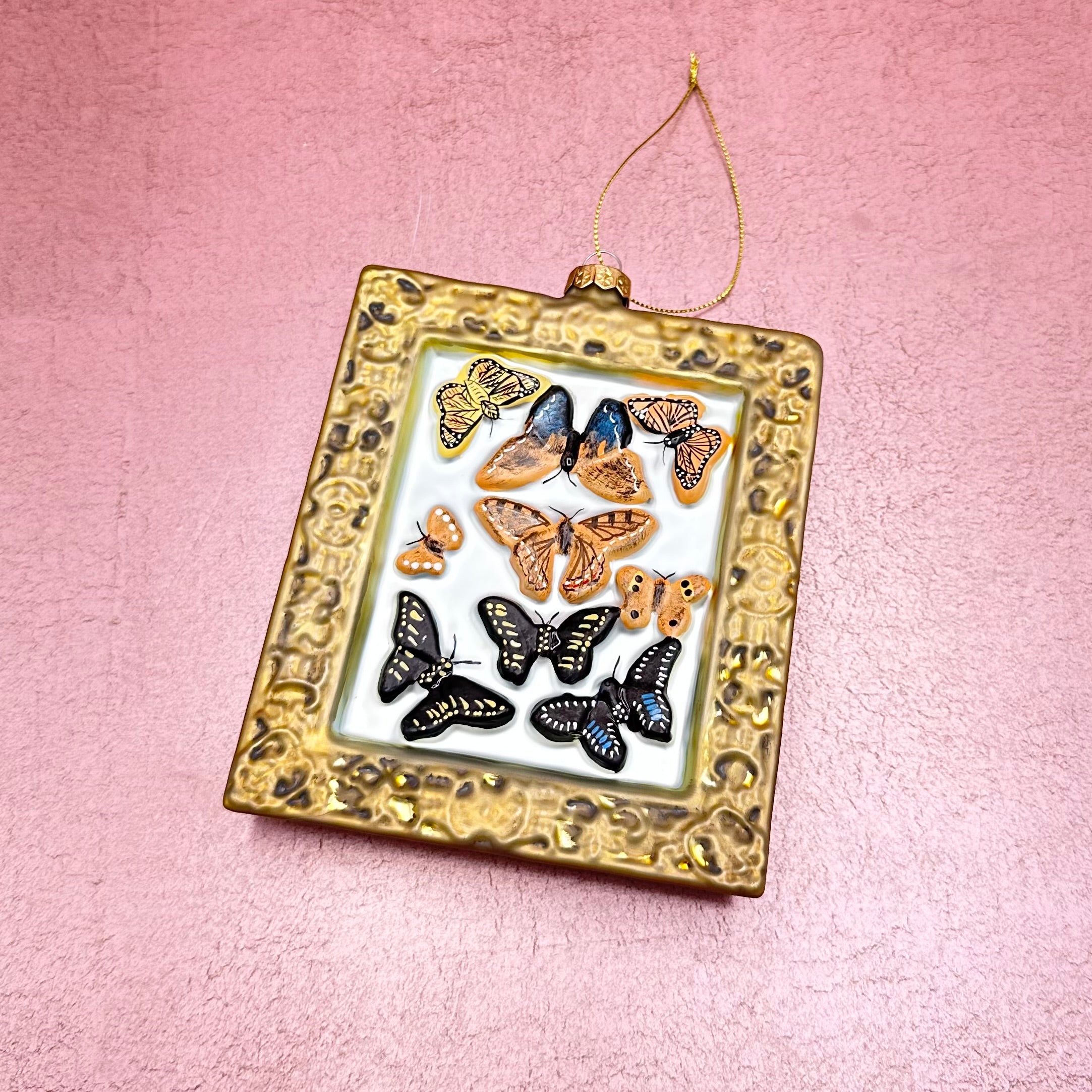 Victorian Butterfly Specimen Glass Ornament