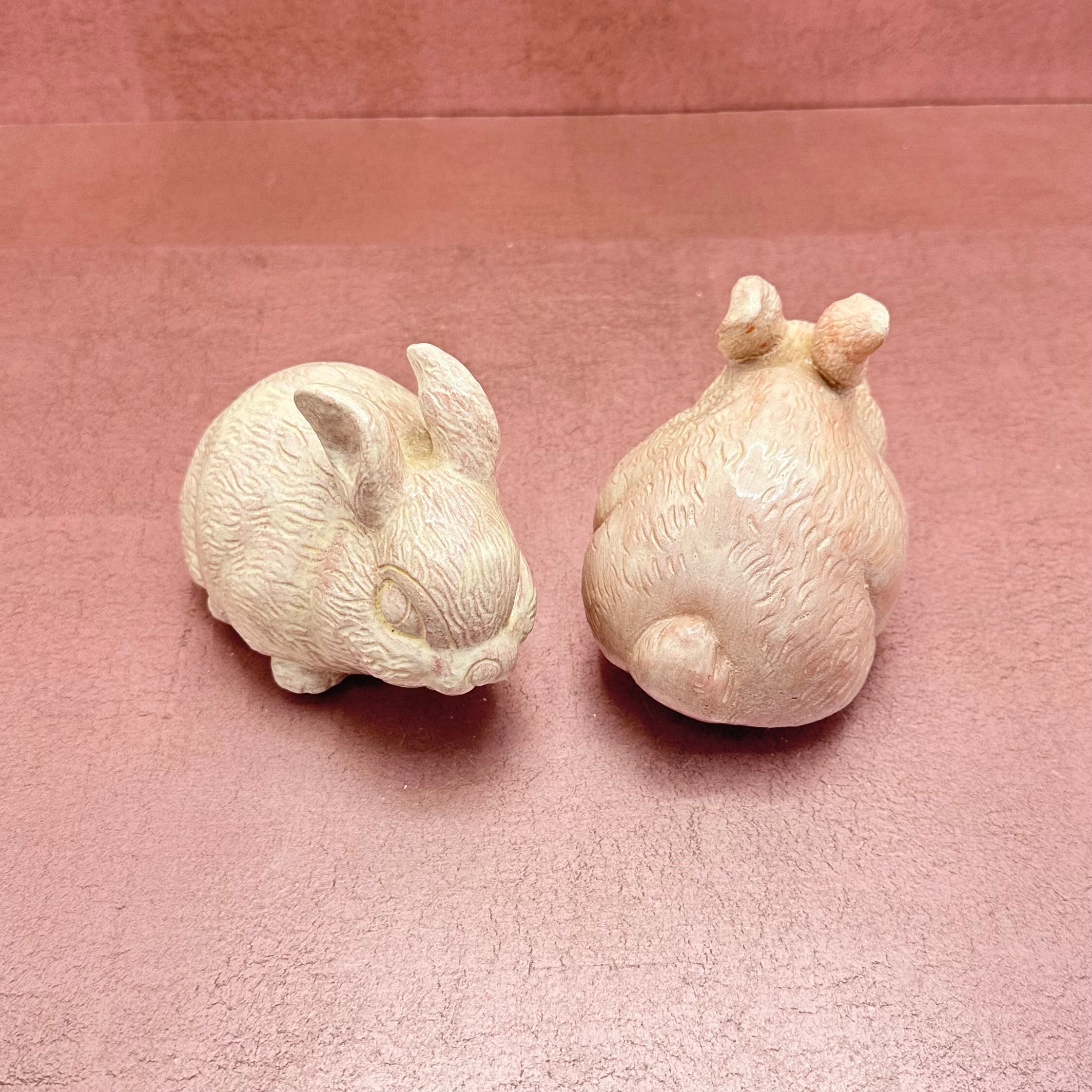 Vintage Ceramic Pink Bunny Pair