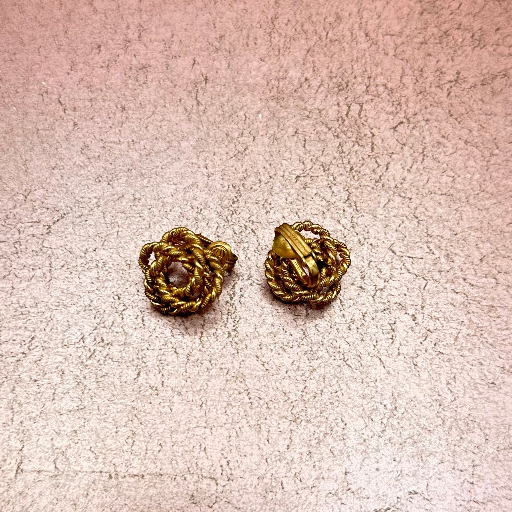 Vintage Rope Knot Clip-on Earrings