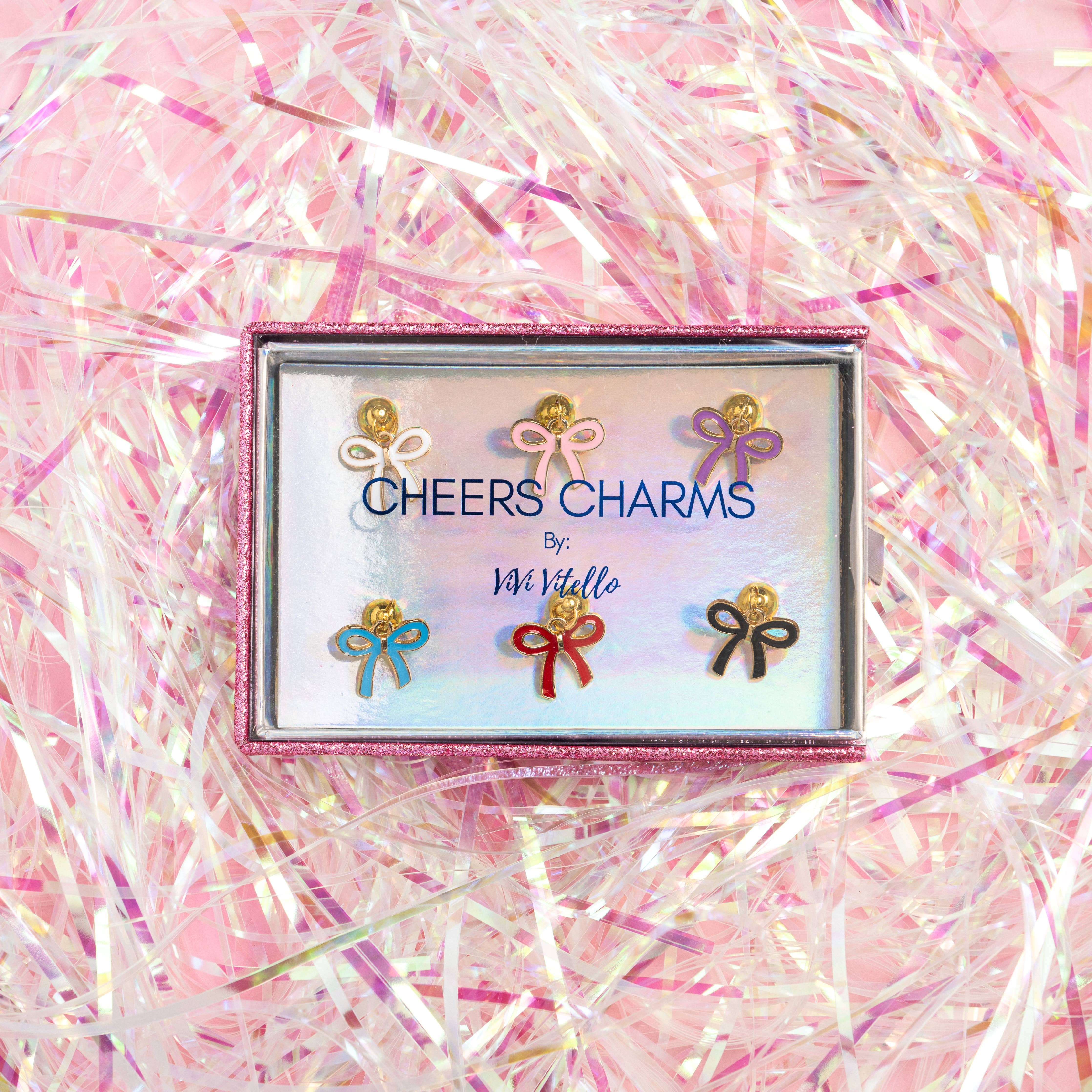 Top it with a bow! Cheers Charms, Set of 6