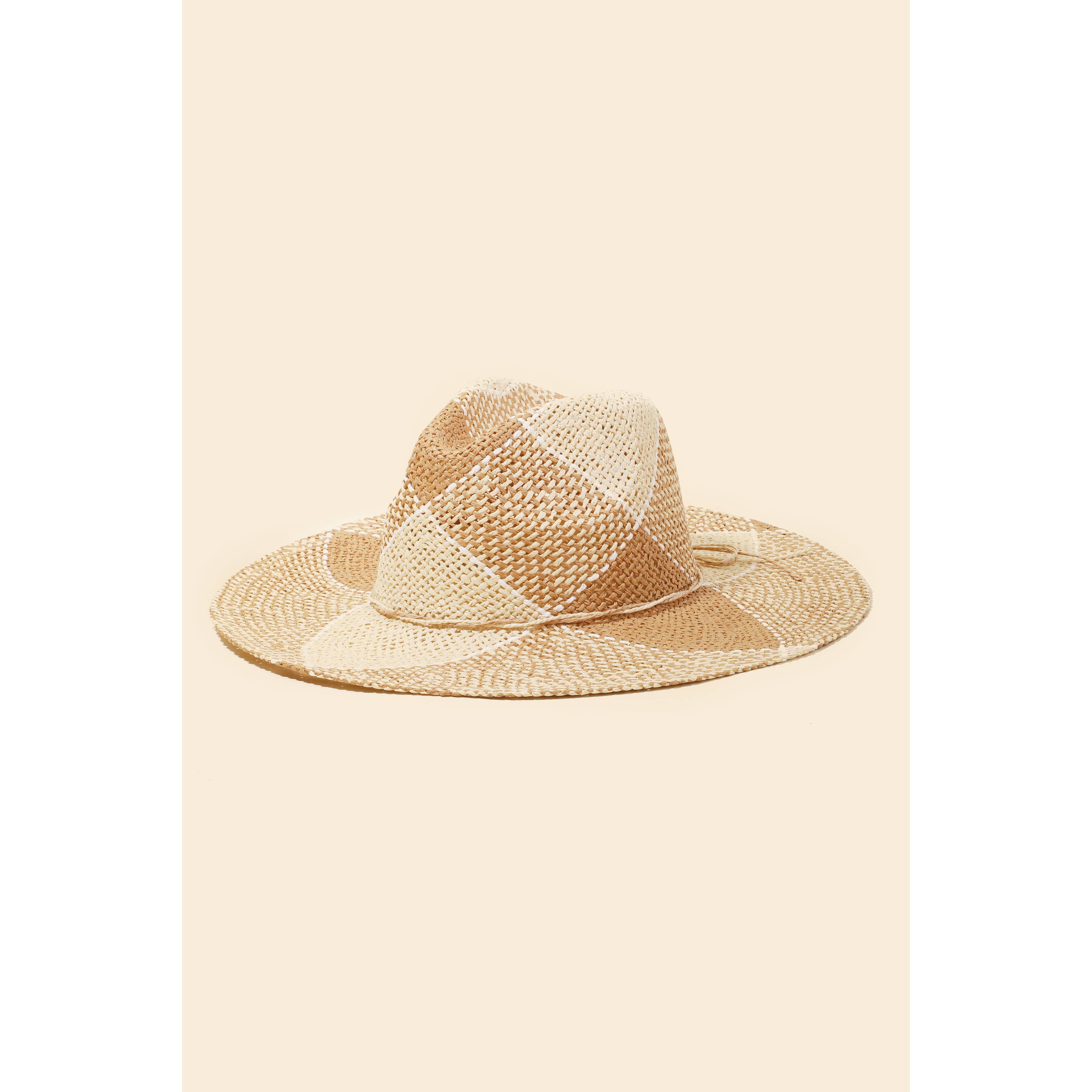 Two Tone Straw Braid Hat