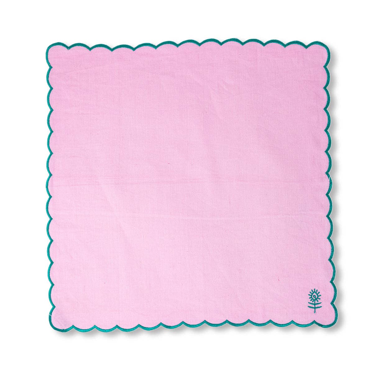 Icon Linen Napkins Set of 4 Light Pink + Emerald