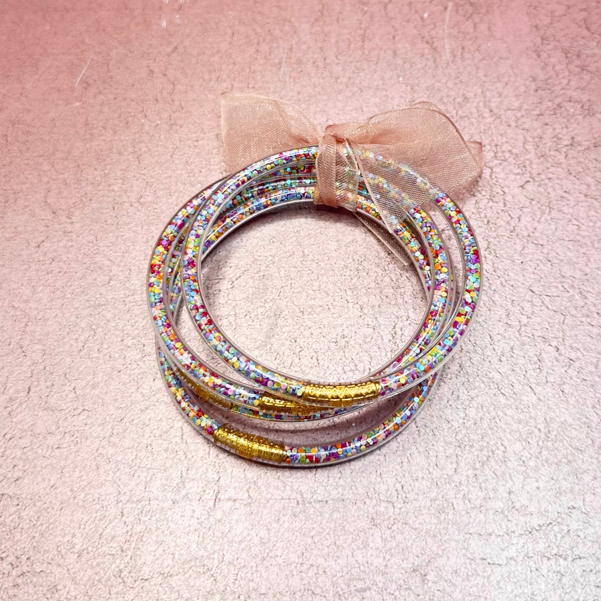 Vinyl Glitter Stack Bracelets Set