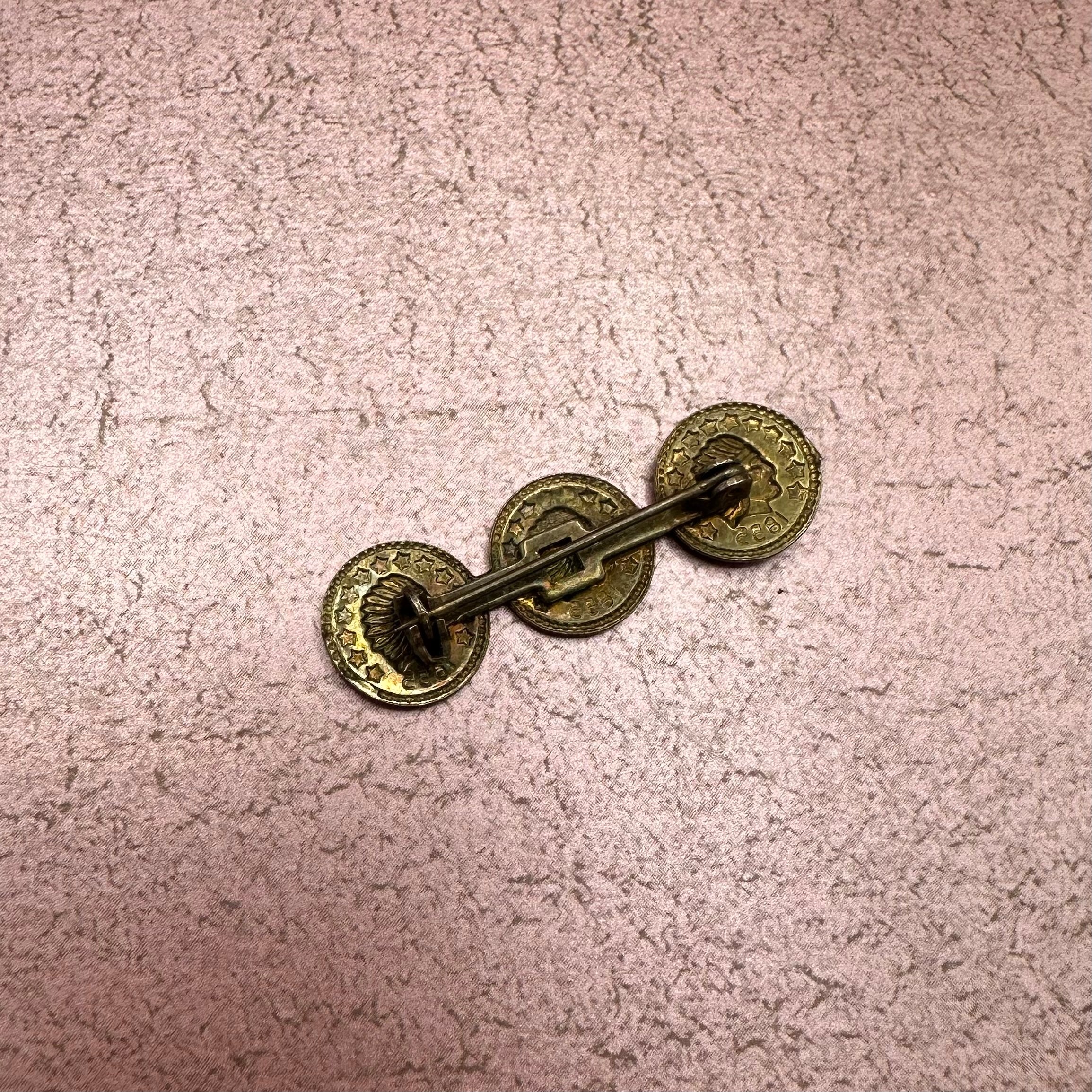 3 Coin Pin or Brooch