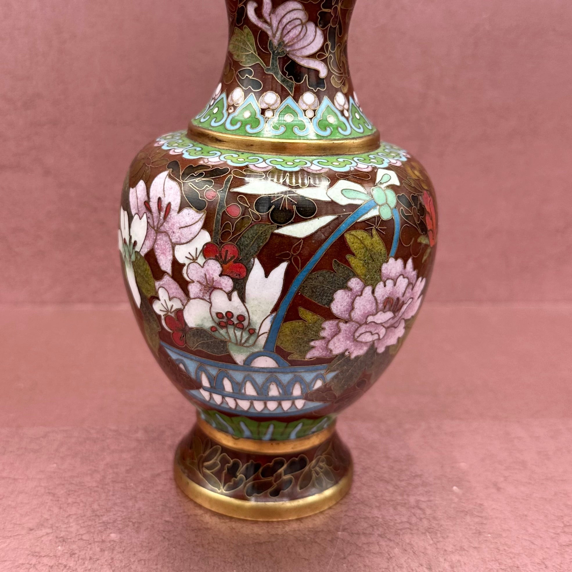 Cloisonné Small Floral Vase
