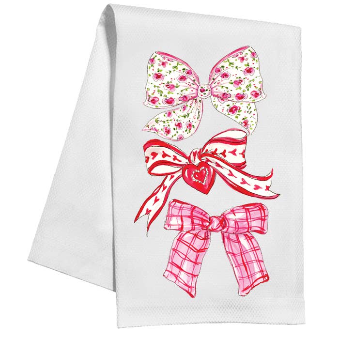 Valentine Bows Kitchen Towel