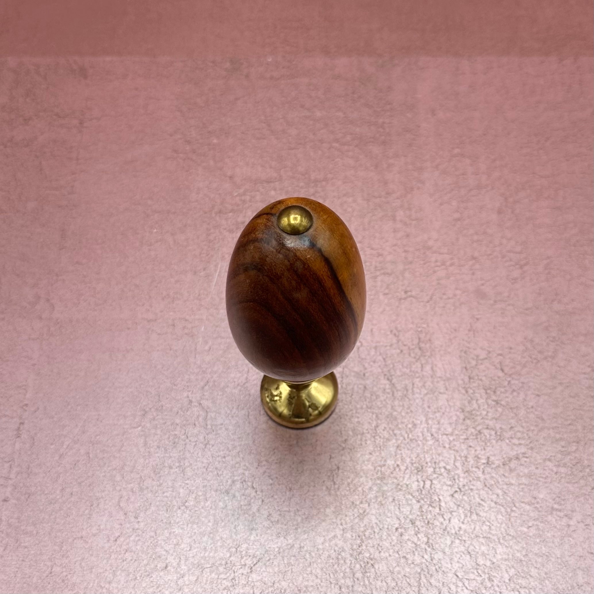 Wooden Egg on Brass Stand