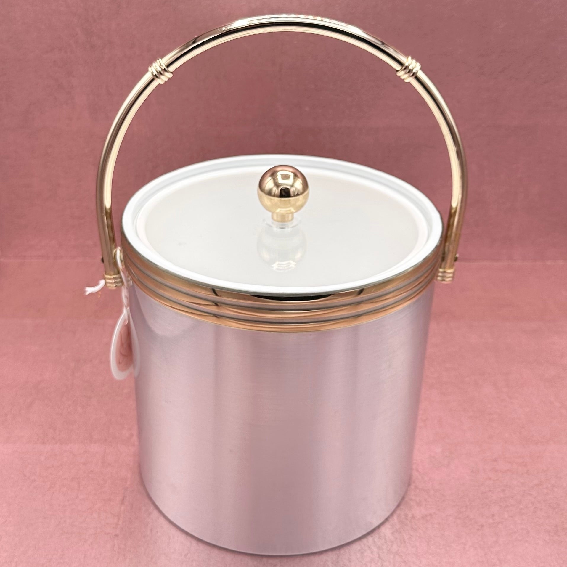 Vintage MCM Shelton Design Silver w/ Gold Ice Bucket