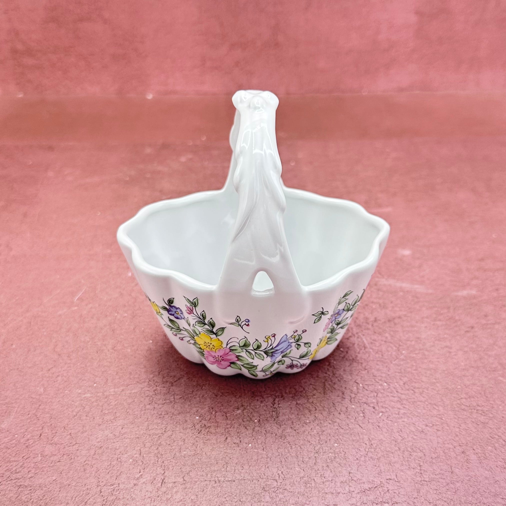 Small Floral Porcelain Basket