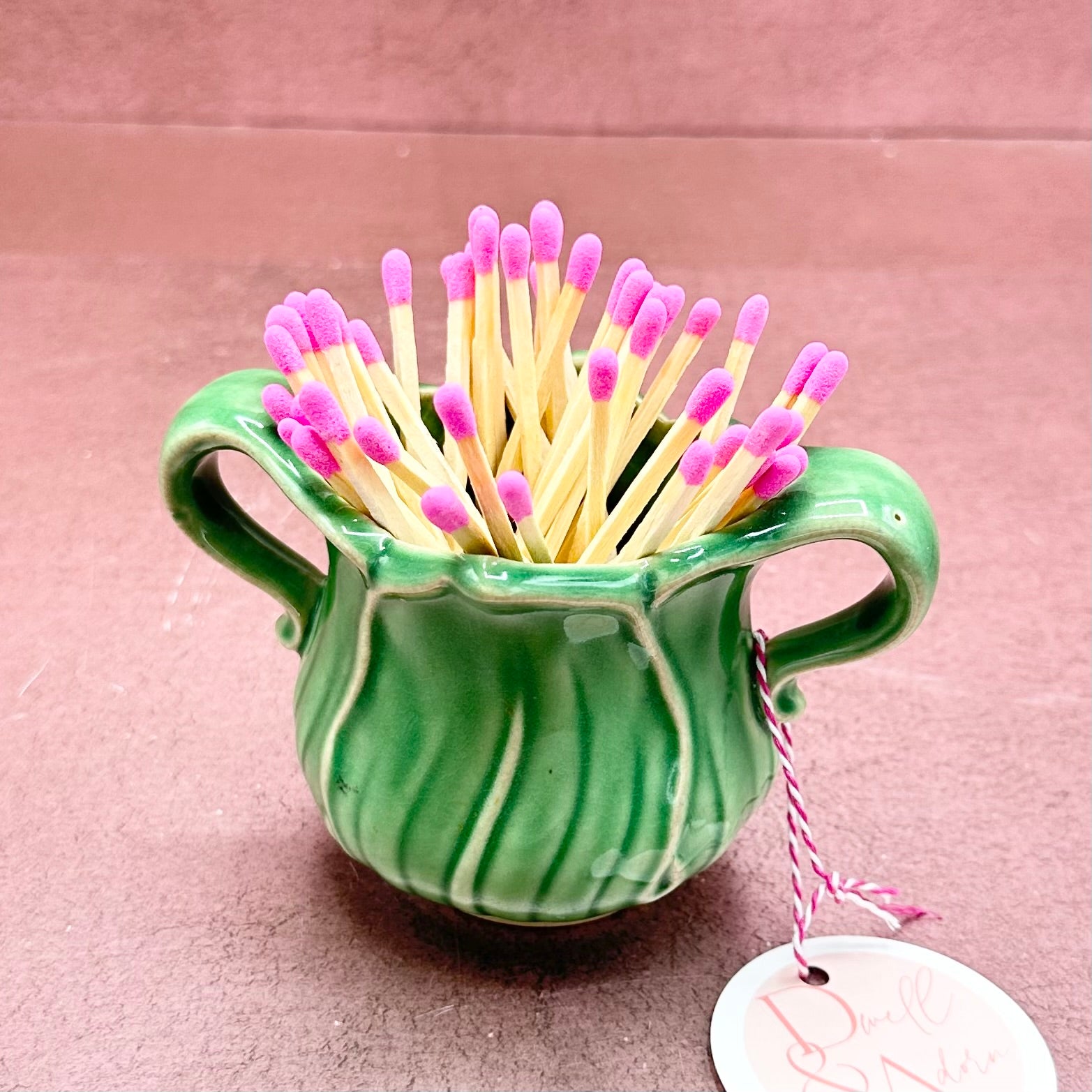 Vintage Cabbage Leaf Sugar Bowl Match Striker