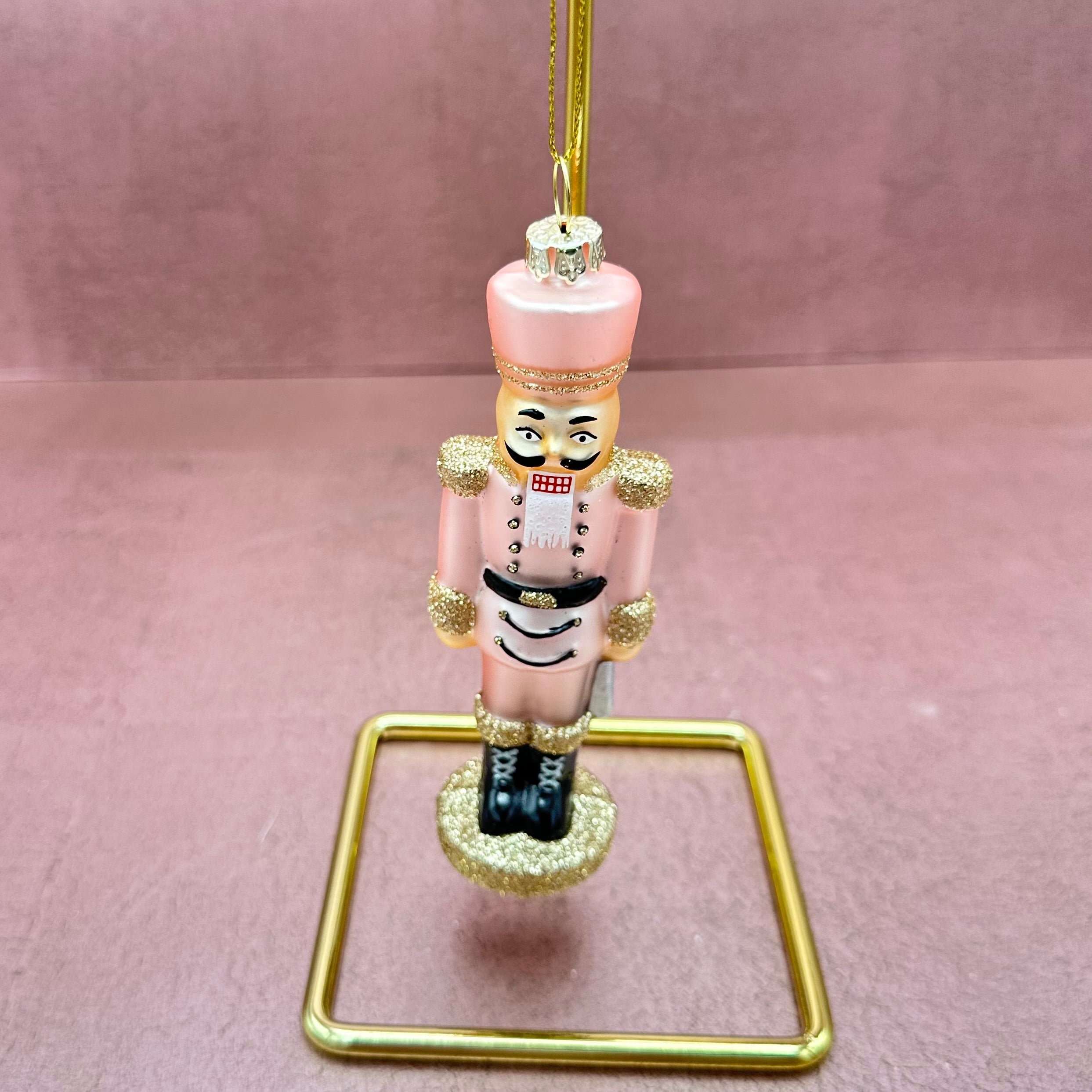 Pink Nutcracker Glass Ornament