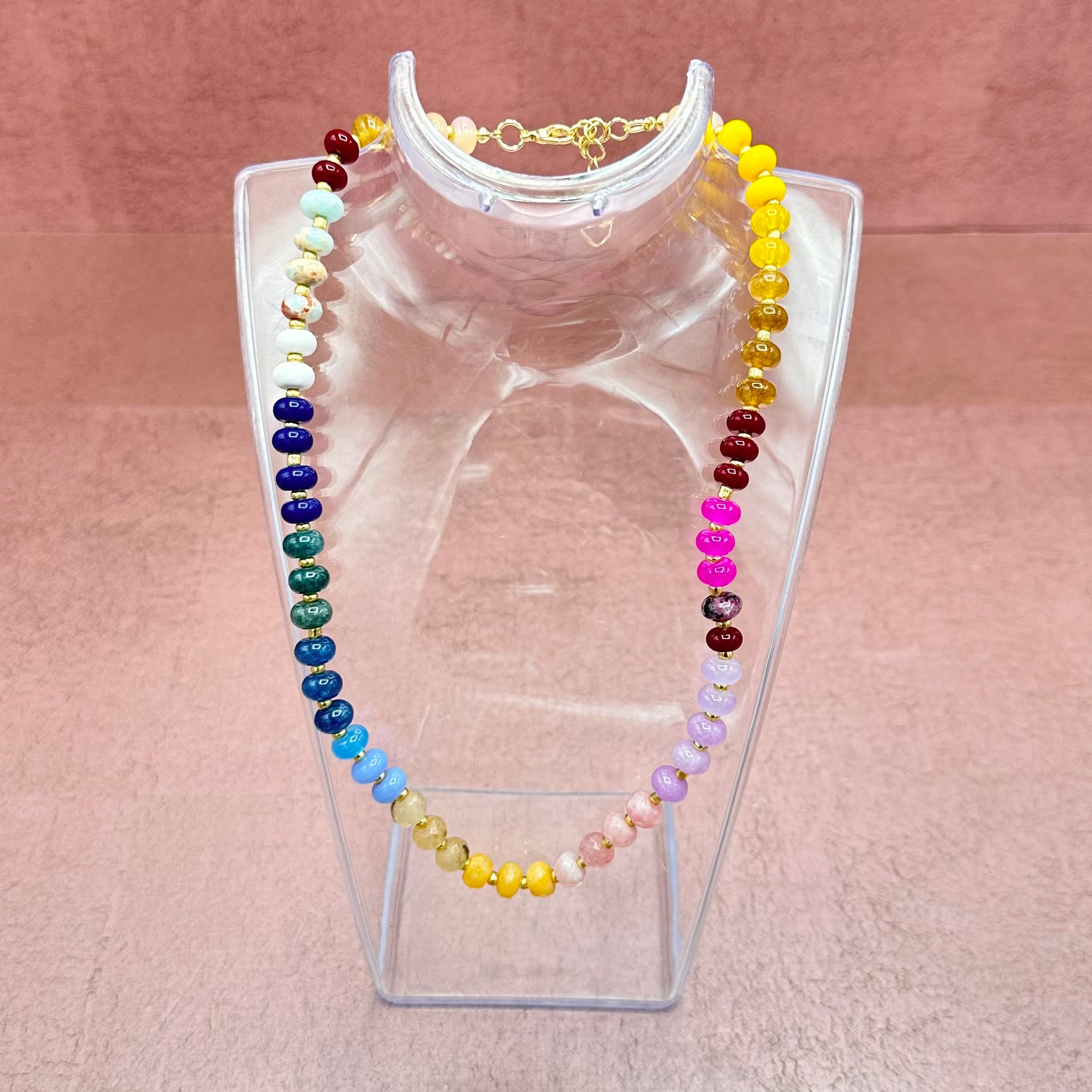 Stone Beaded Multicolored Necklace Boho
