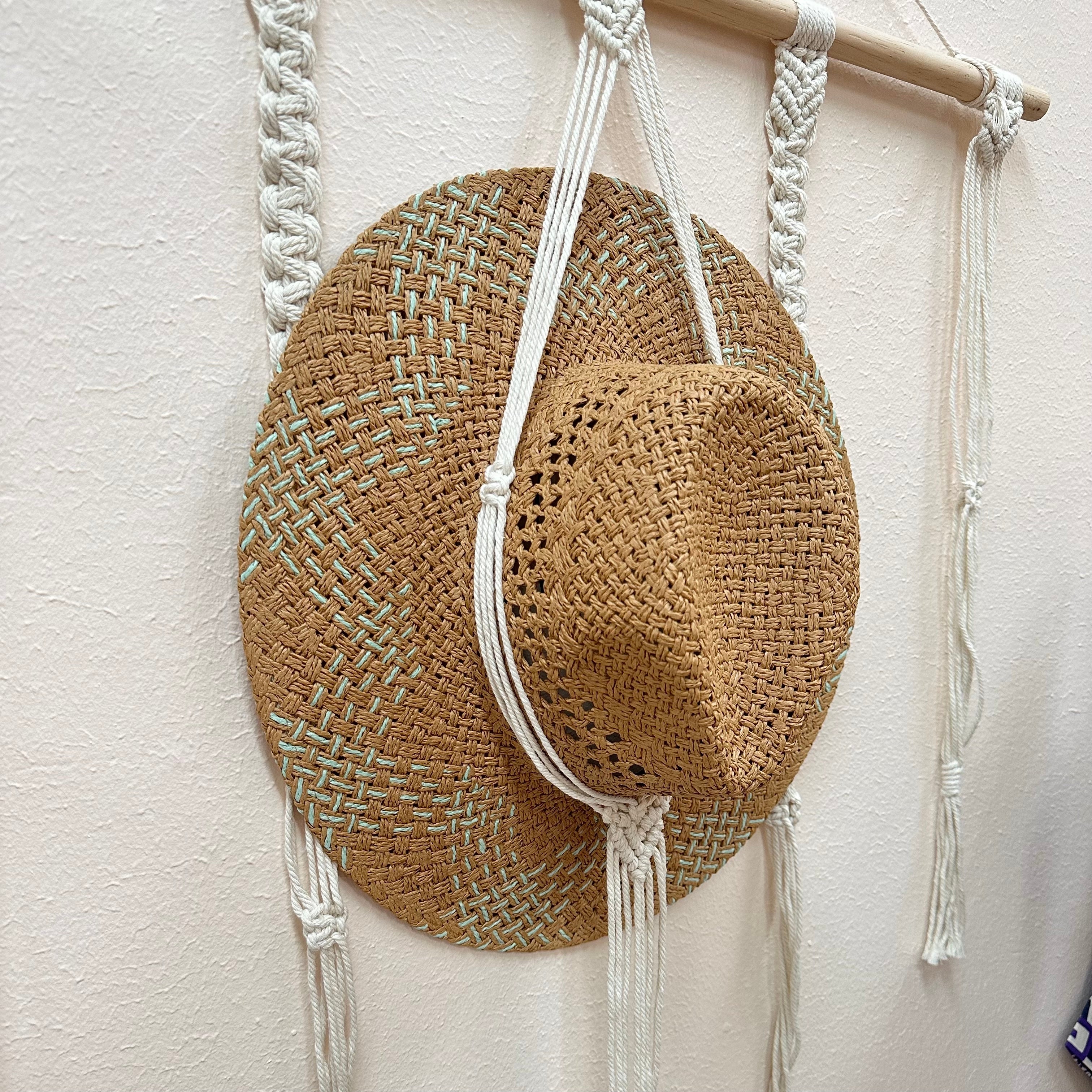 Woven Hat with Aqua Accents