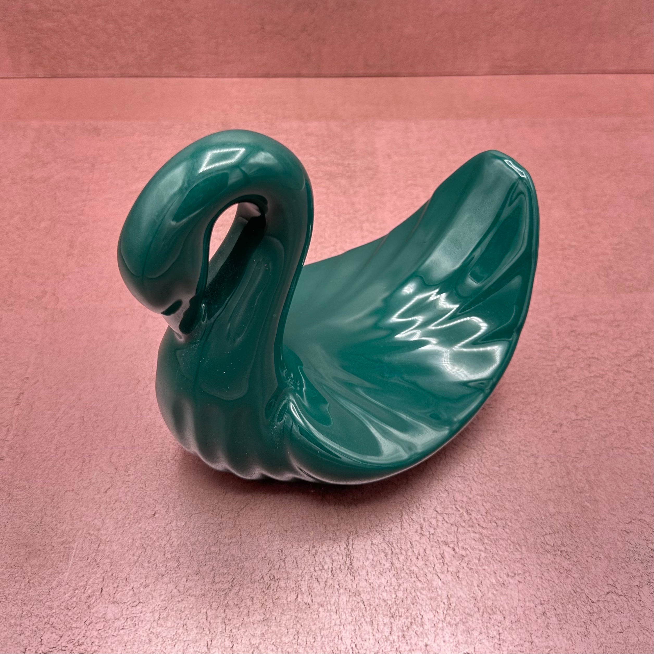 Art Deco Teal Ceramic Swan Towel Holder