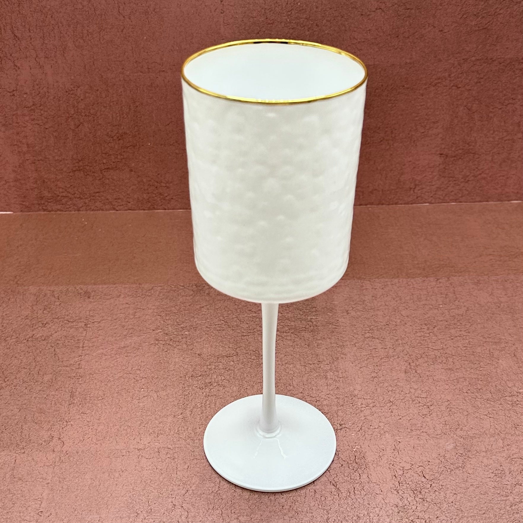 White Gold Rimmed Wine Glass