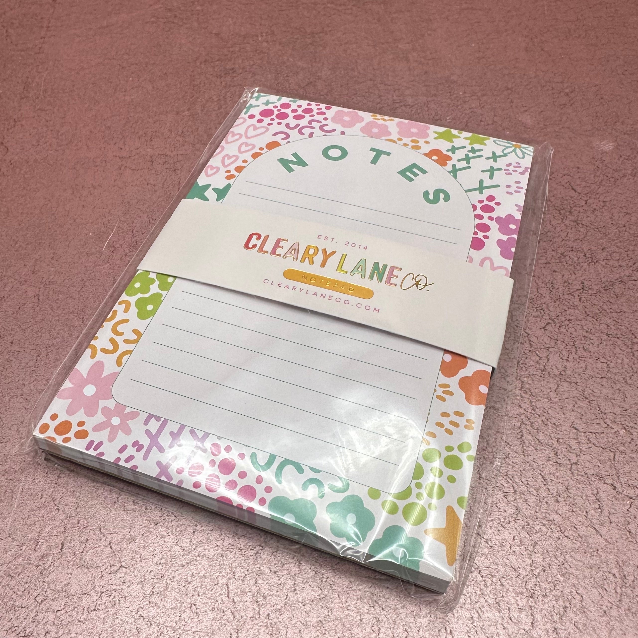 Pink Rainbow Garden Notepad 4X6