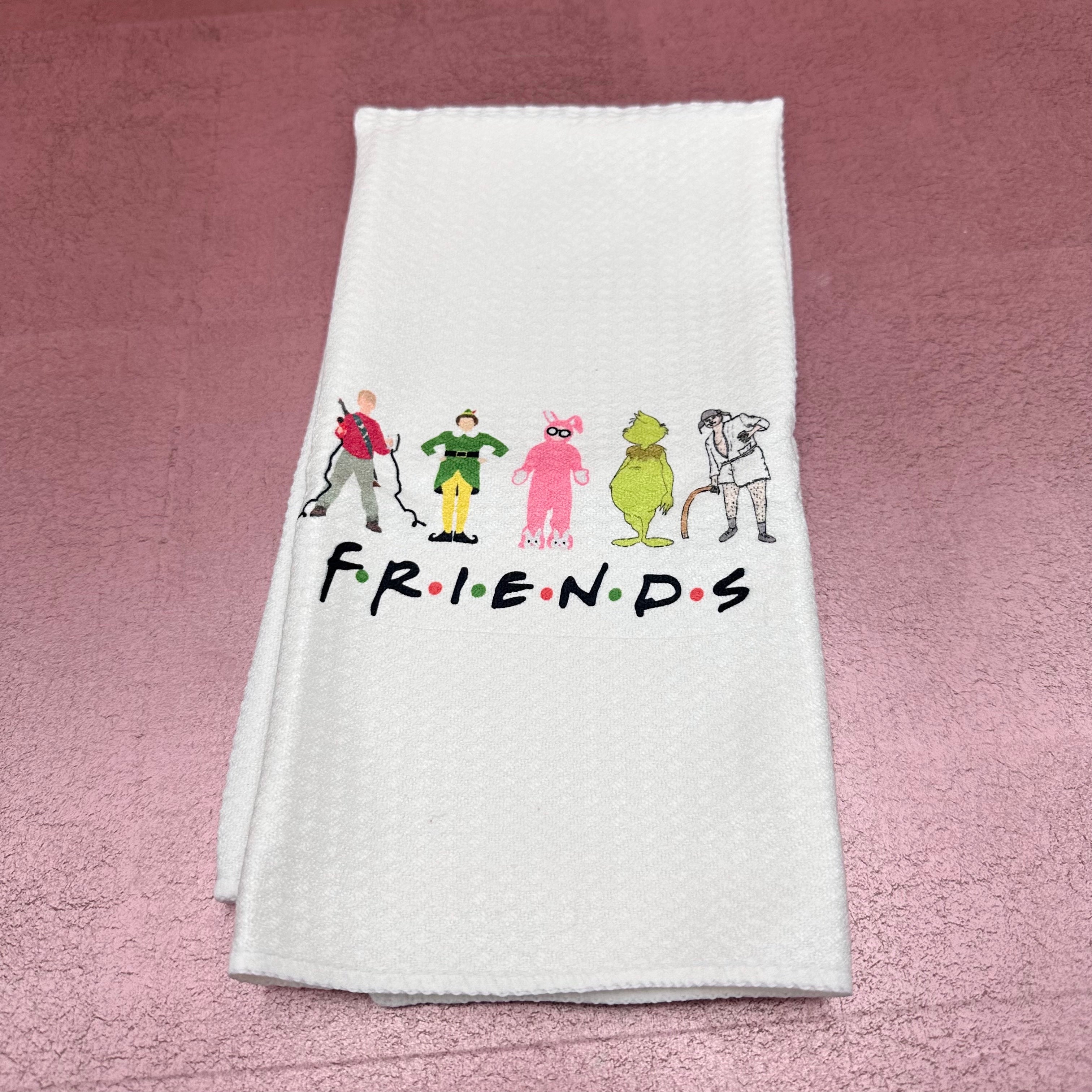 Friends Christmas Waffle Kitchen Towel