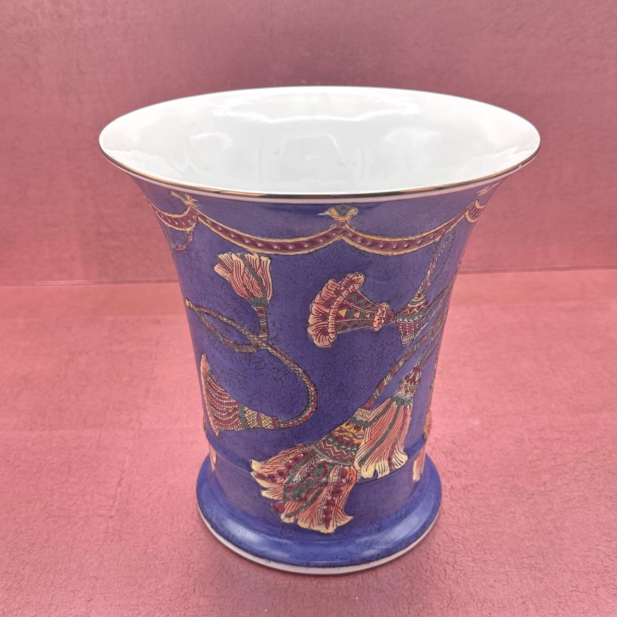Blue Porcelain Tassel Vase