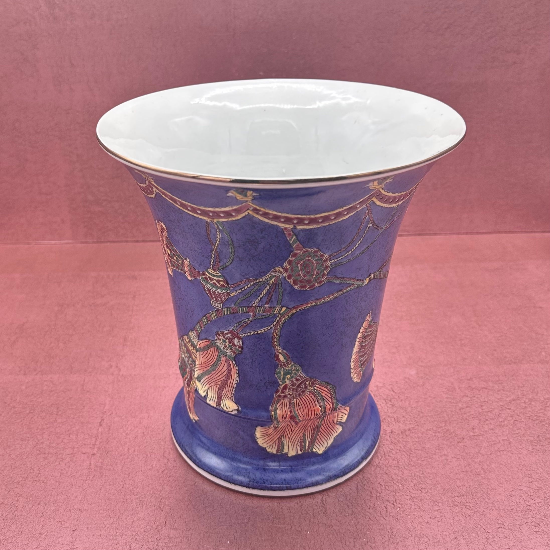 Blue Porcelain Tassel Vase