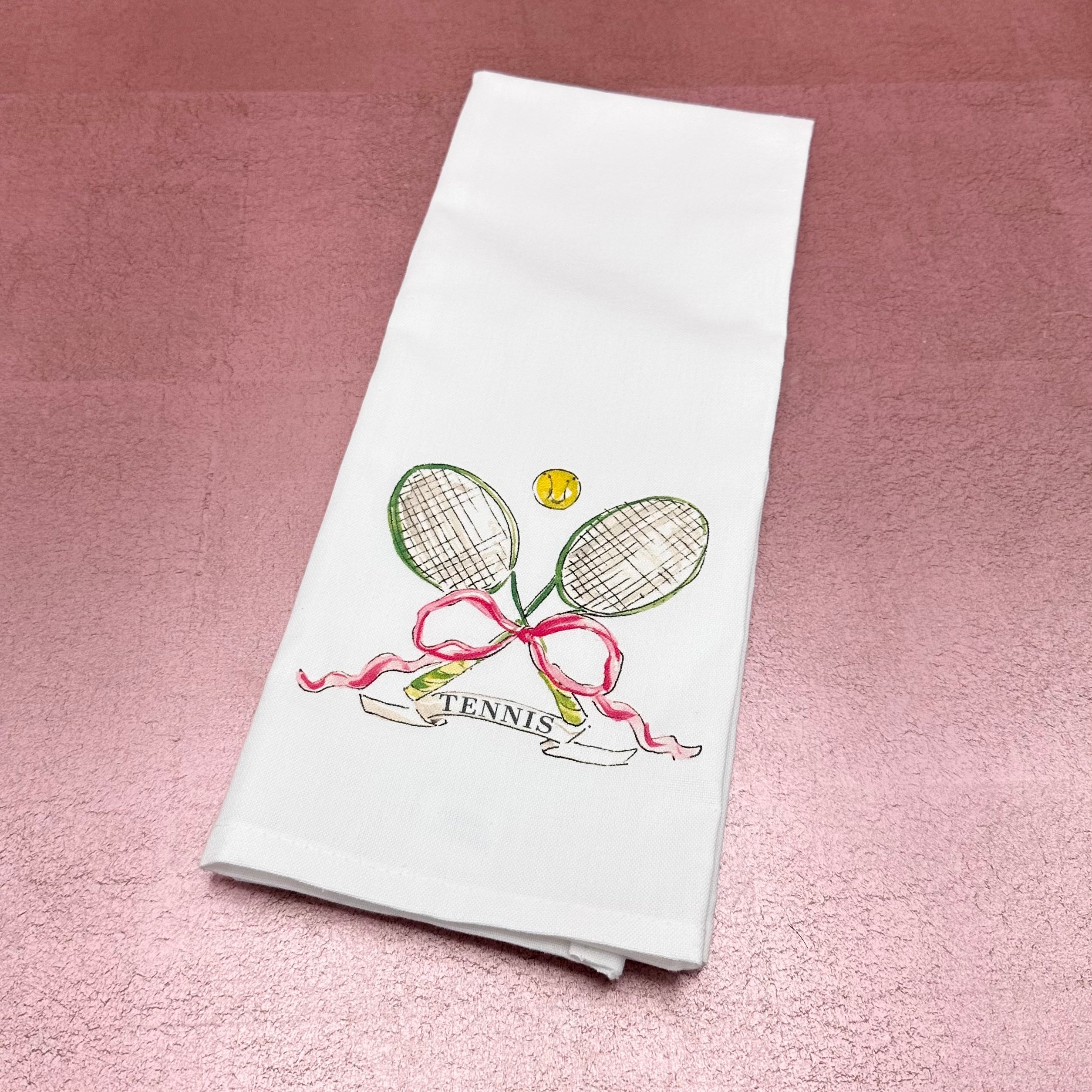 Tennis Racket with Ball & Bow Kitchen Towel