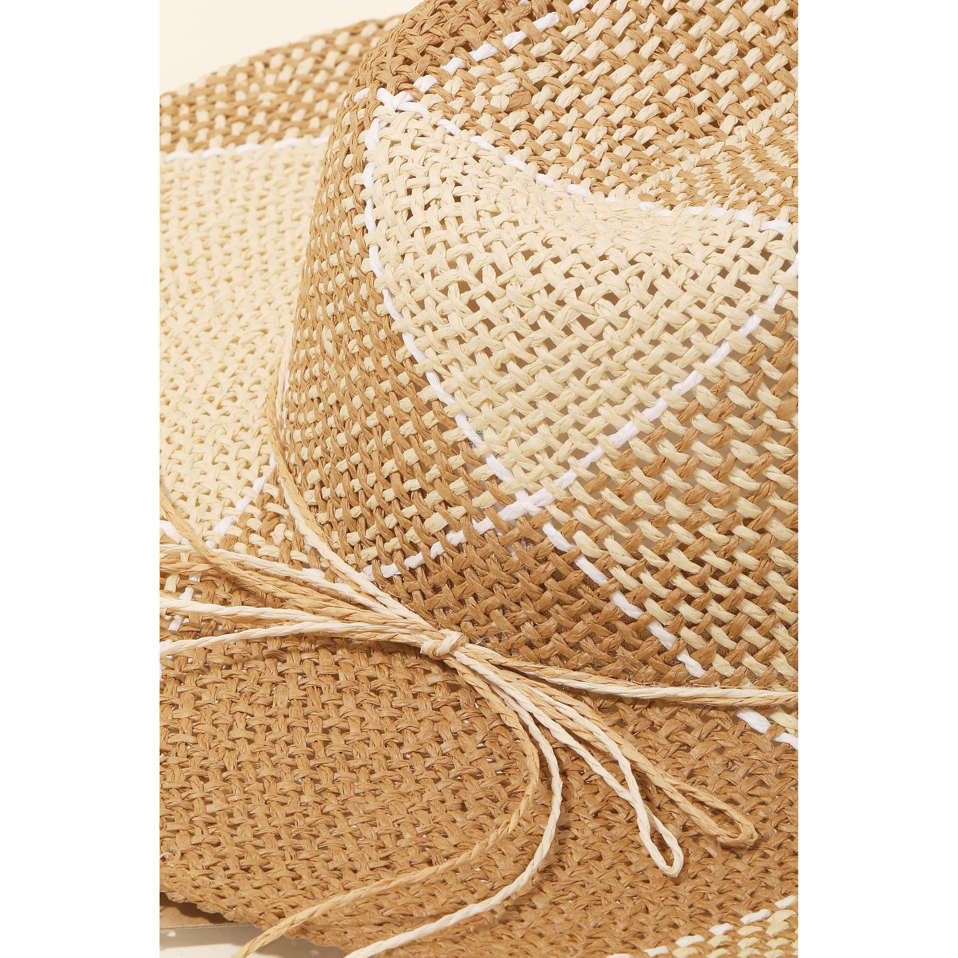 Two Tone Straw Braid Hat