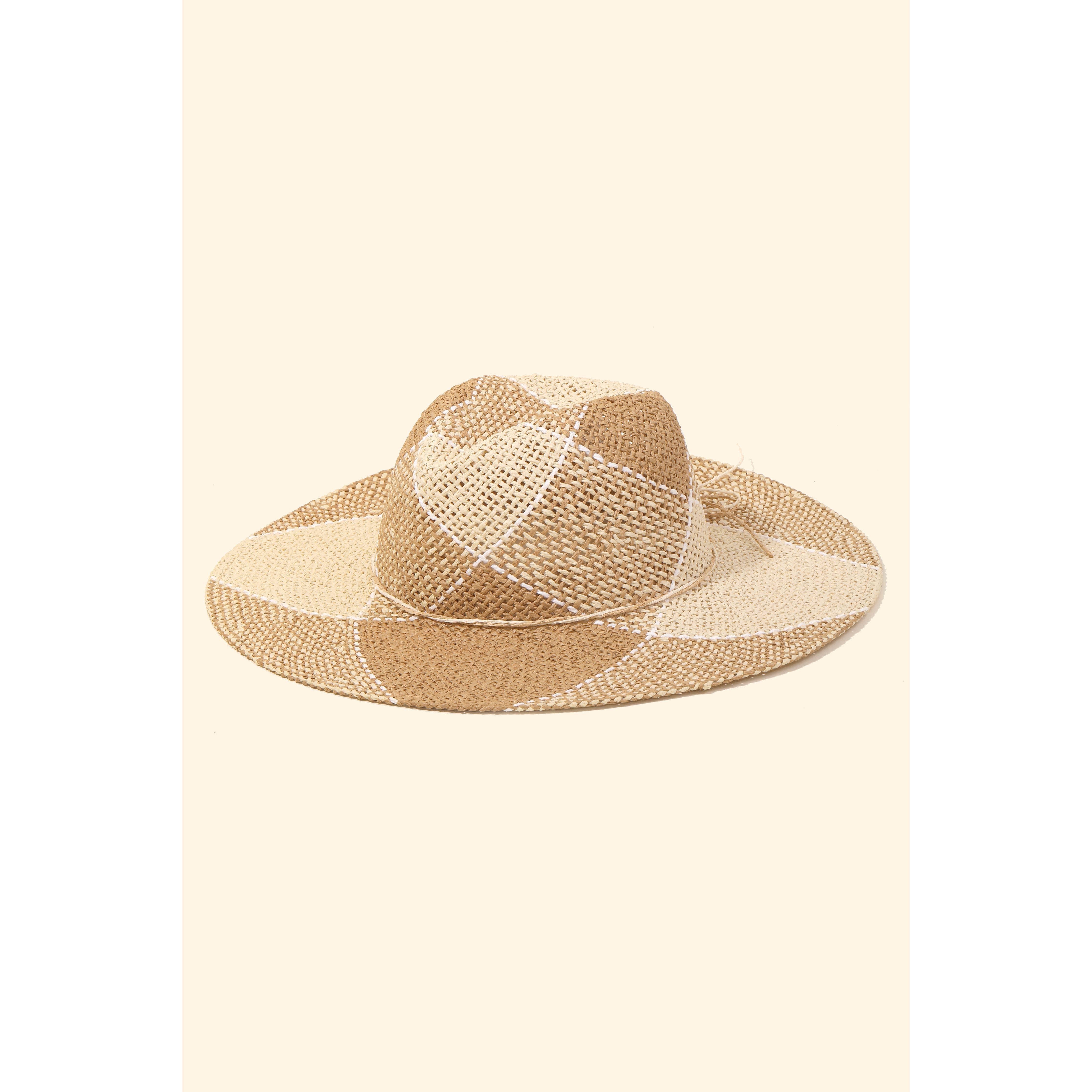 Two Tone Straw Braid Hat