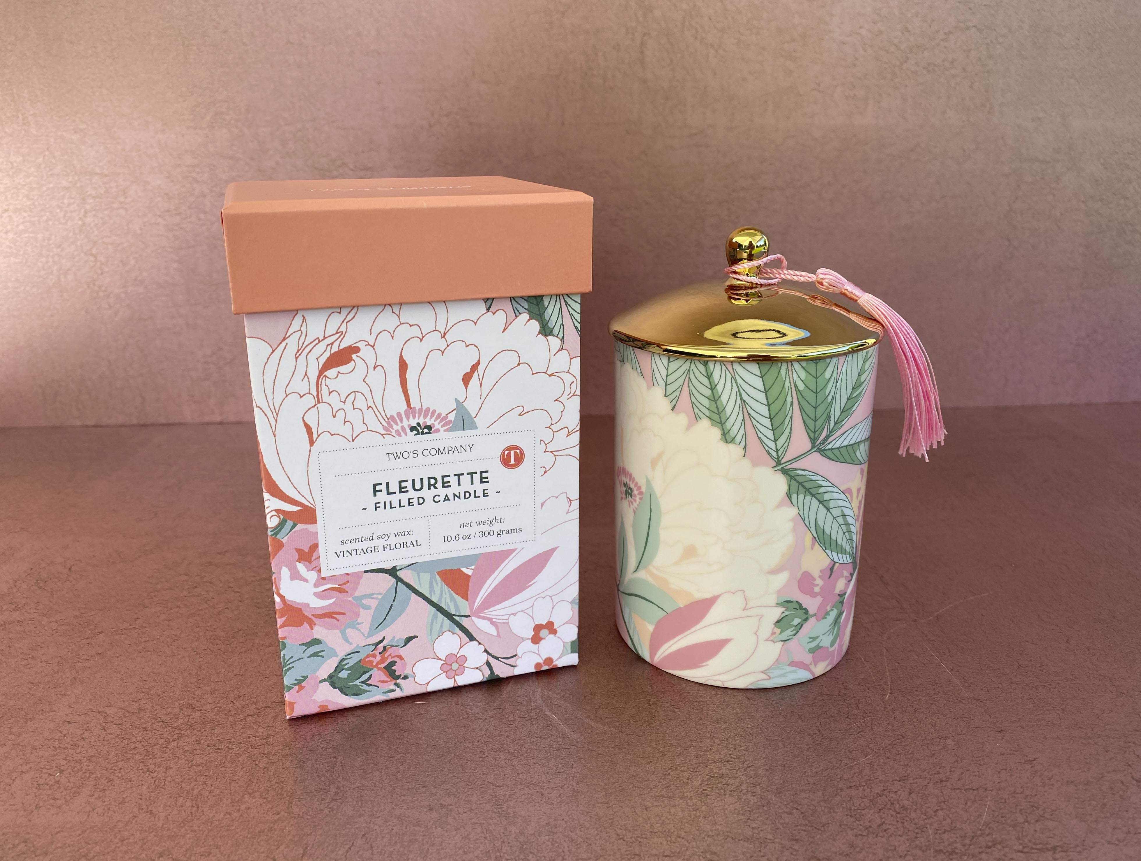 Vintage Floral Scented Candle in Gift Box