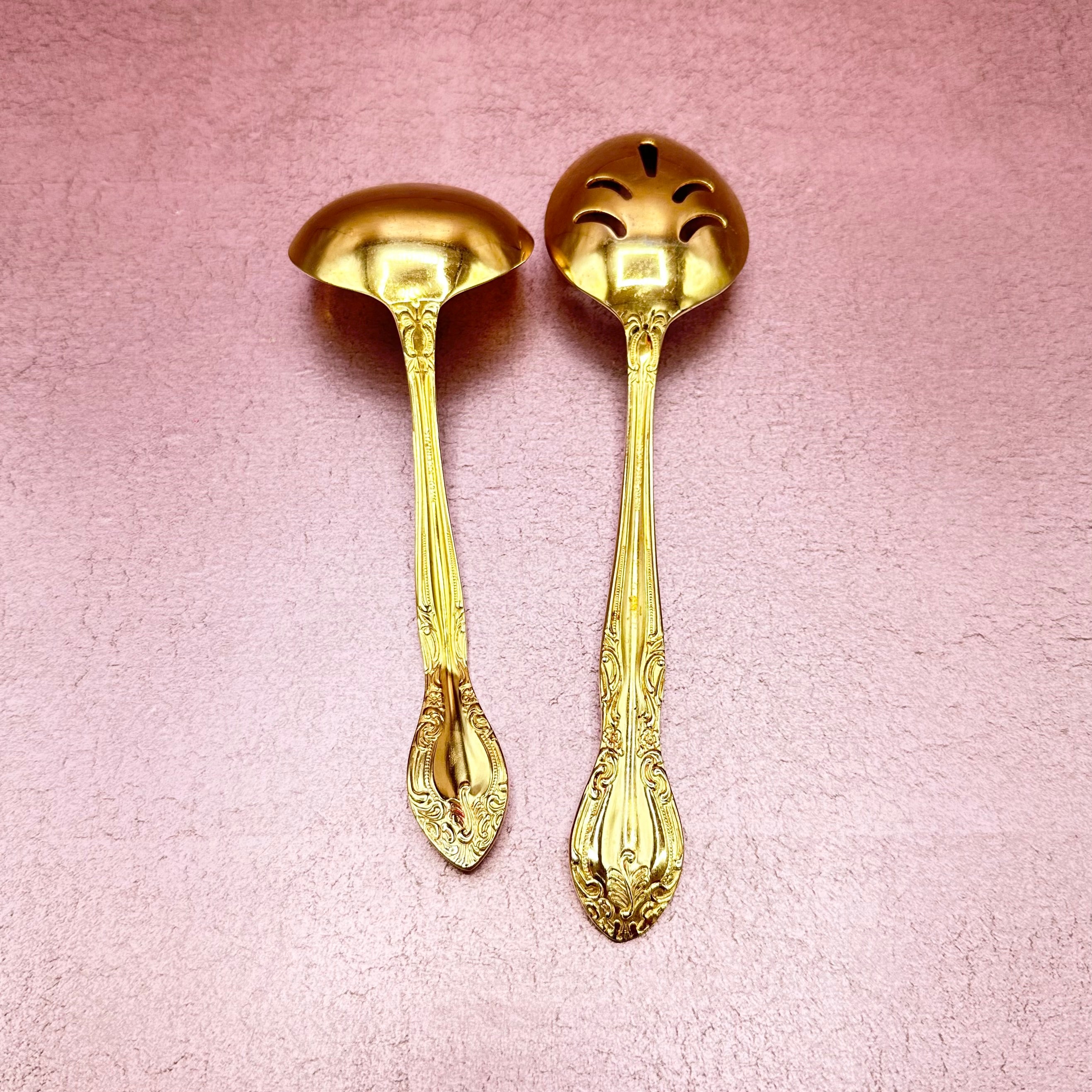 Gold Serving Spoons Set