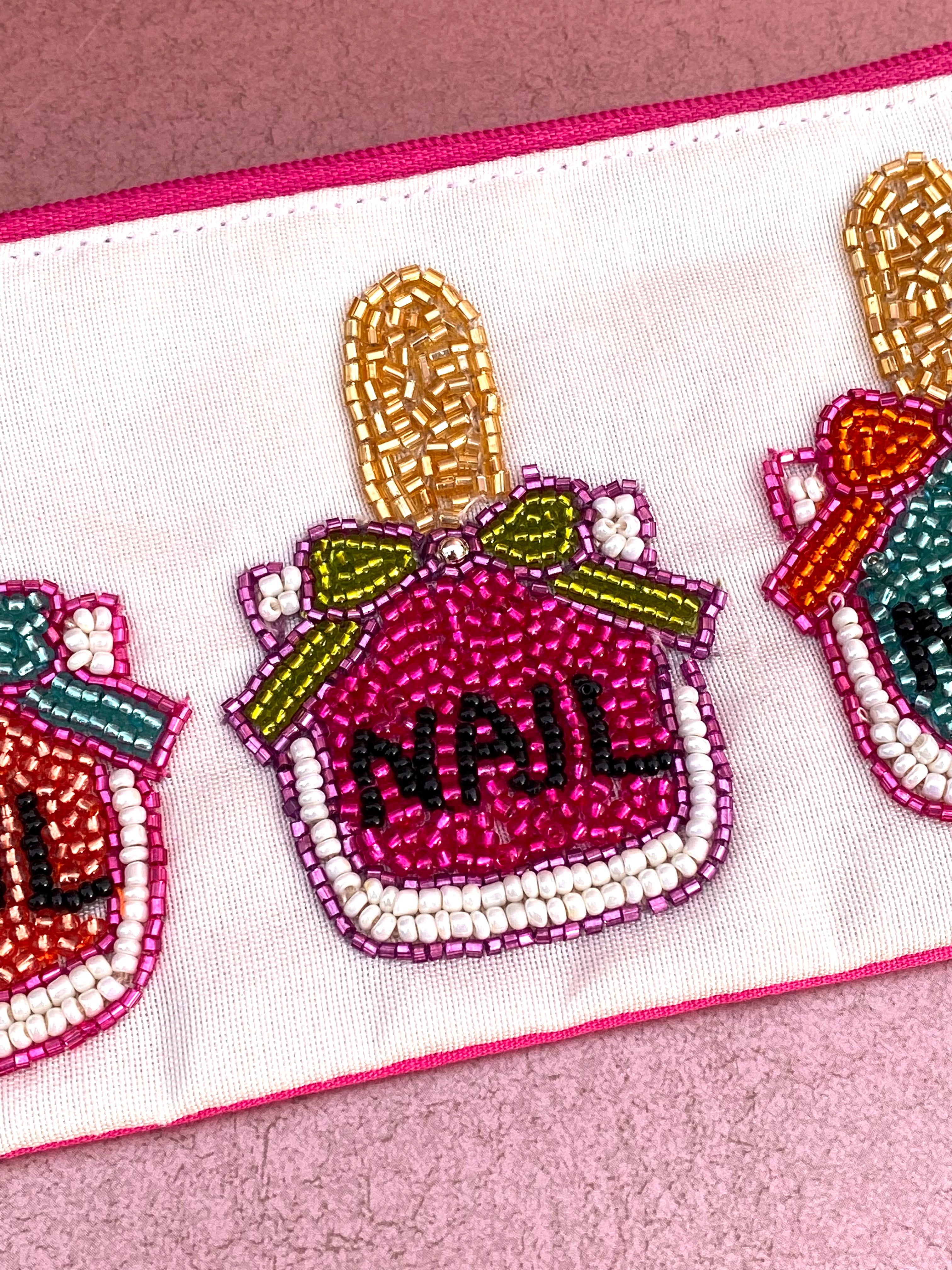 Looking Good Hand Beaded Multi Purpose Pouch Nail Polish