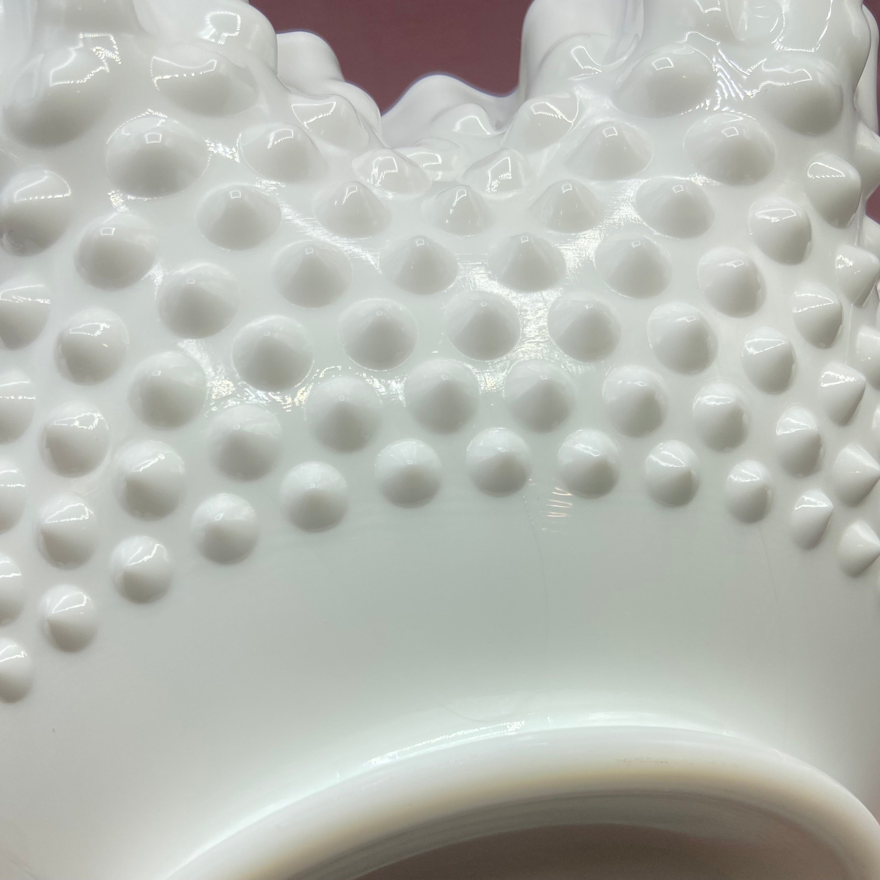 Fenton Glass Hobnail Basket